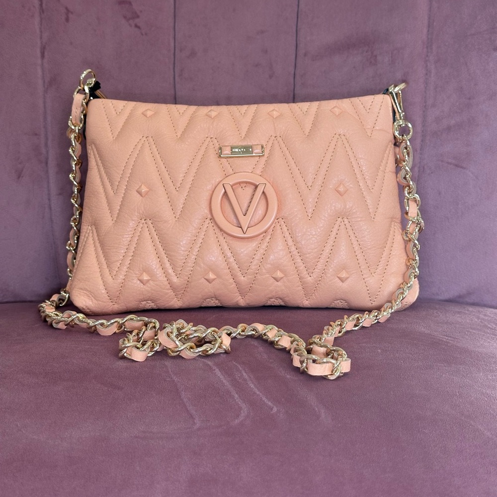 Valentino By Mario Valentino Vanille Chevron Leather Crossbody Bag